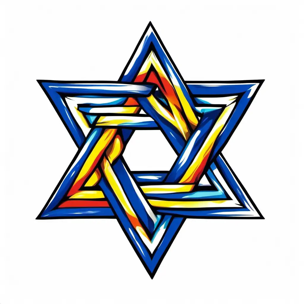 generate a tshirt graphic. it should be jewish themed, festive, brightly colored. on a white background