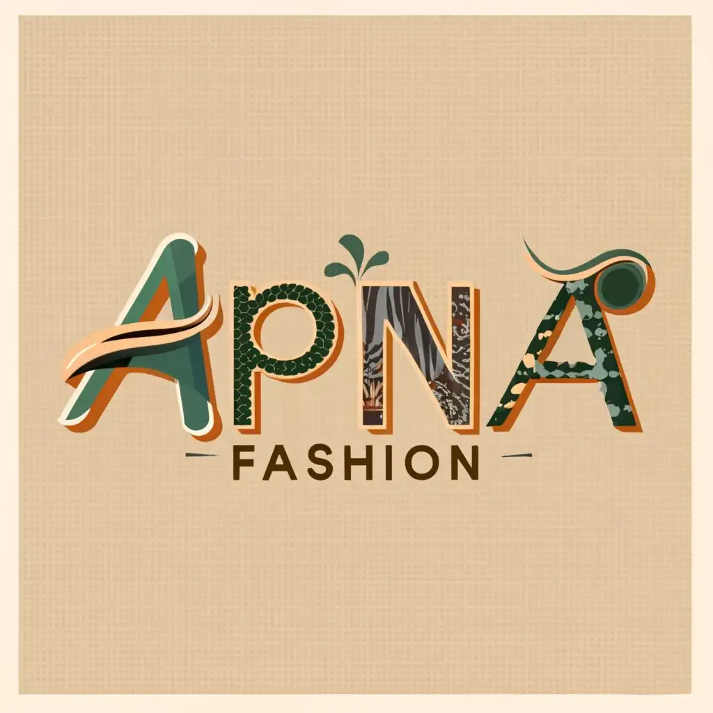 logo, alphabet, with the text "APNAFASHION", typography