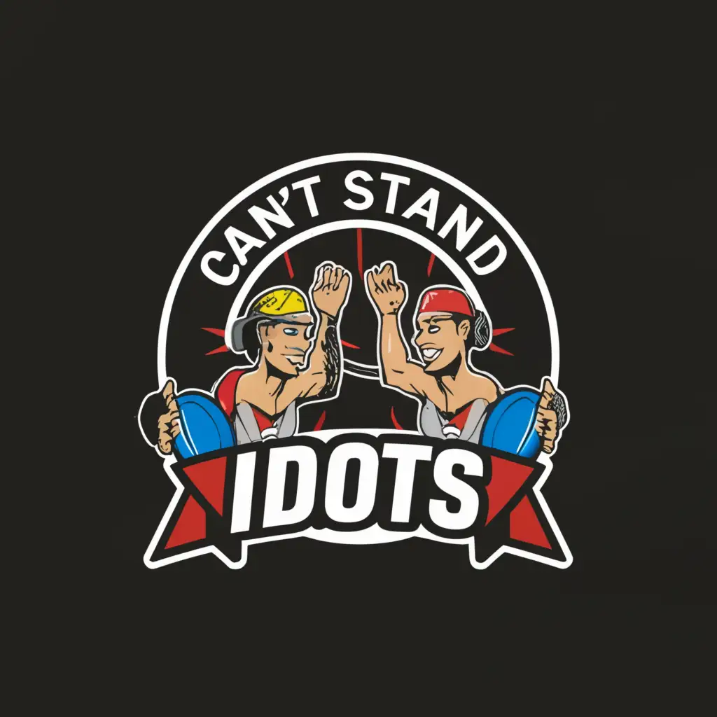 a logo design,with the text "Can't Stand Idiots", main symbol:Bomber friends,Moderate,be used in Sports Fitness industry,clear background