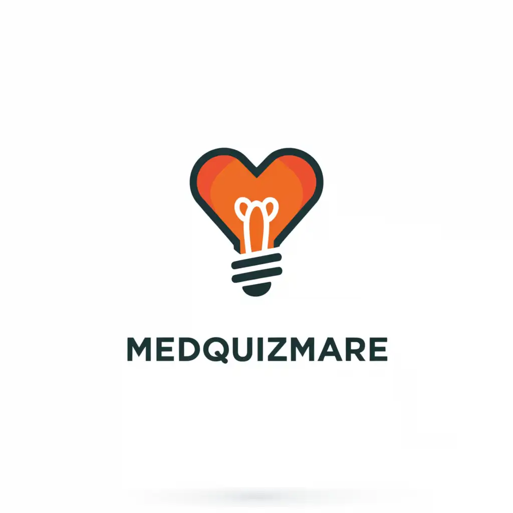 a logo design,with the text "MedQuizMare", main symbol:Heart, Bulb,Moderate,be used in Education industry,clear background
