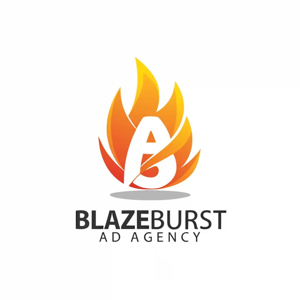 a logo design,with the text "BlazeBurst Ad Agency", main symbol:With Ads icon and blaze burst icon it should focus on ads icon,Moderate,be used in Beauty Spa industry,clear background