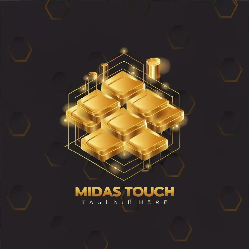 logo, Gold Bars, Futuristic, with the text "Midas Touch", typography, be used in Finance industry
