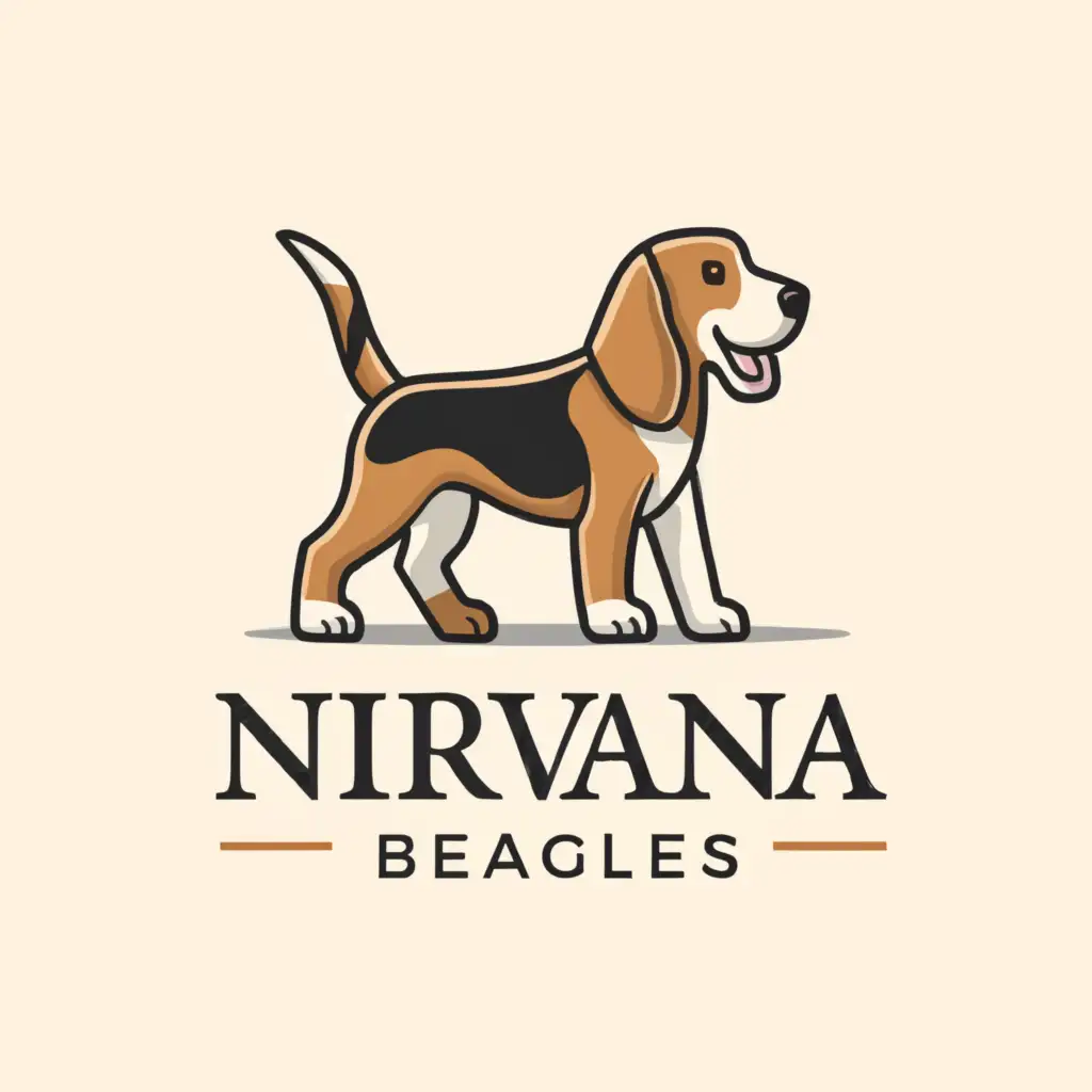 a logo design,with the text "Nirvana Beagles", main symbol:beagle,Moderate,be used in Animals Pets industry,clear background