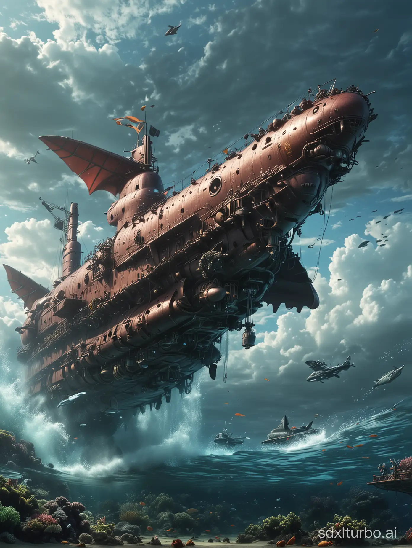 Futuristic-Dragon-Submarine-Underwater-Adventure