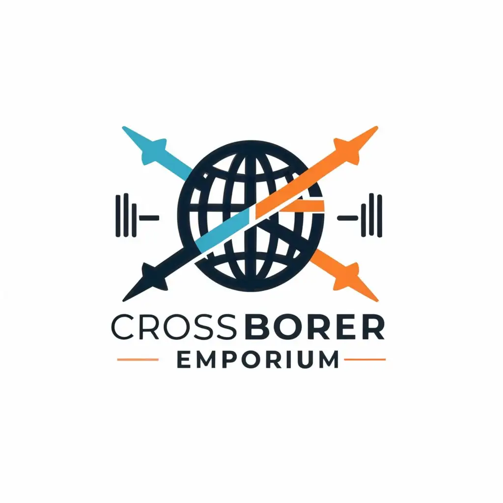 a logo design,with the text "CrossBorder Emporium", main symbol:A globe with interconnected arrows representing global trade and exchange, encapsulating the essence of CrossBorder Emporium's import-export business.,complex,be used in Retail industry,clear background