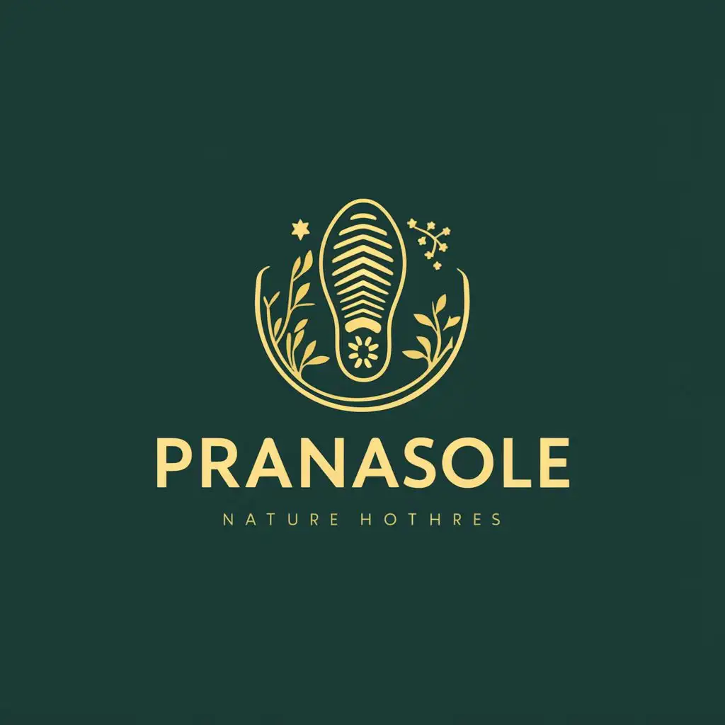 logo, Footsole and the connection with the earth and nature., with the text "PranaSole", typography, be used in Retail industry