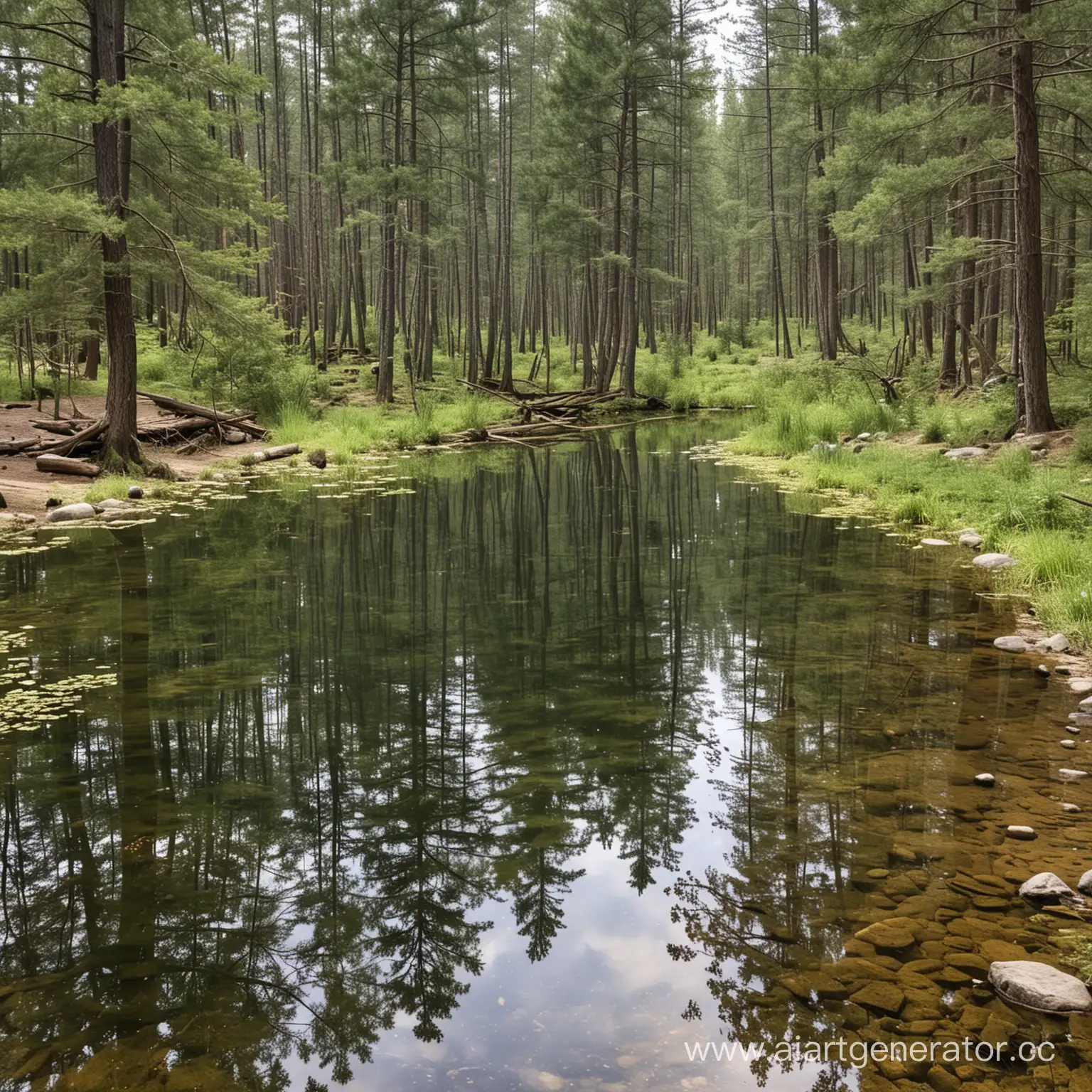 Serene-Forest-Pond-at-Recreational-Base
