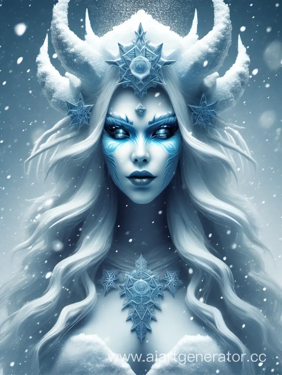 Enchanting-Snow-Maiden-Icy-Demon-on-a-Crisp-White-Canvas