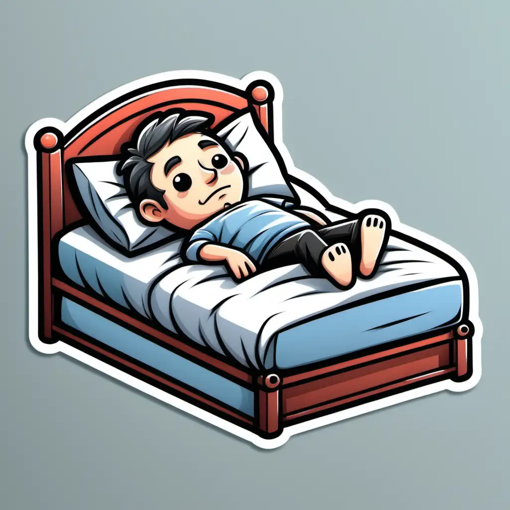 Relaxing Sticker Style Bed Scene Ultra Detailed Artwork