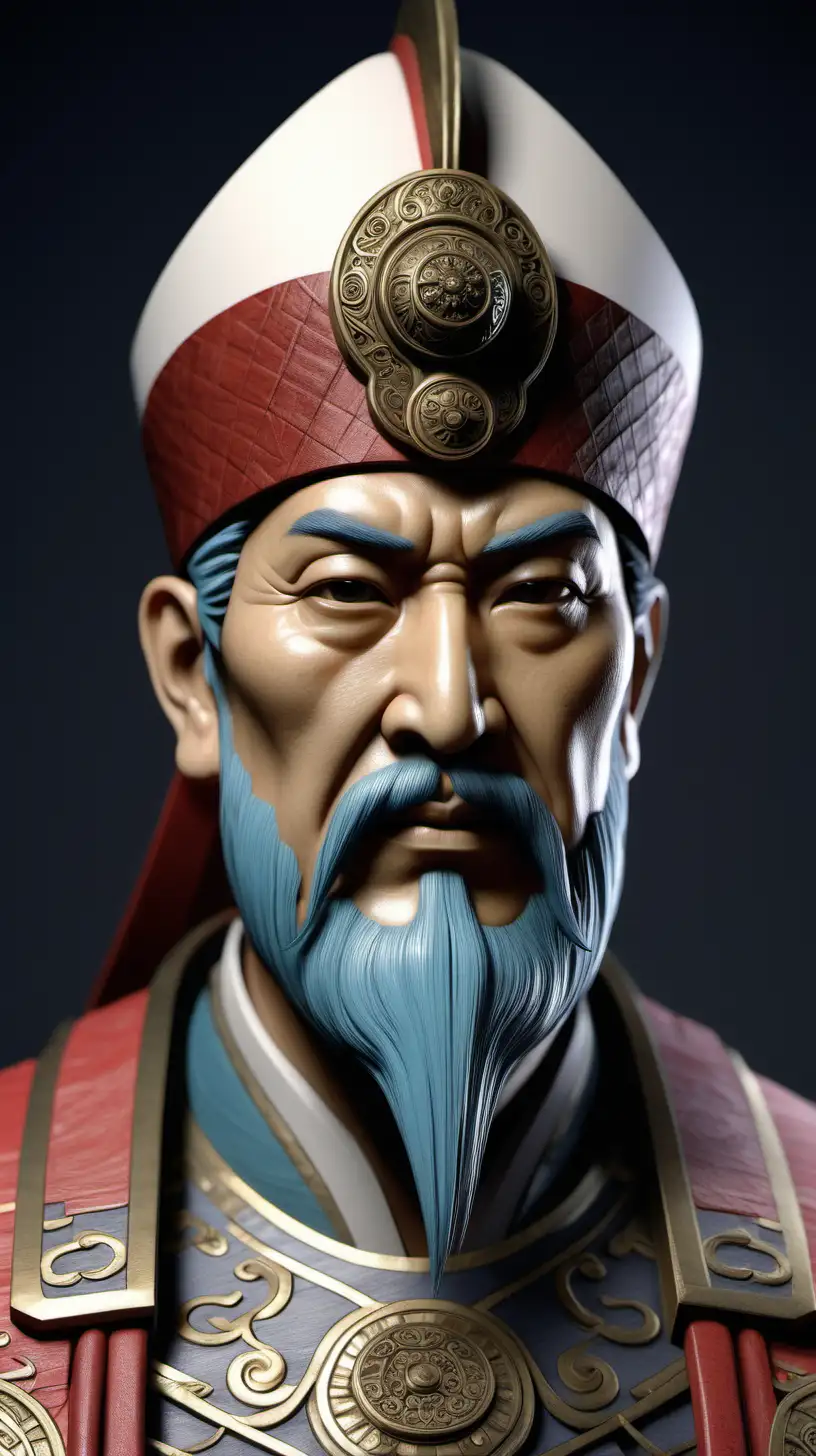 CloseUp Portrait of an Ancient Oriental General