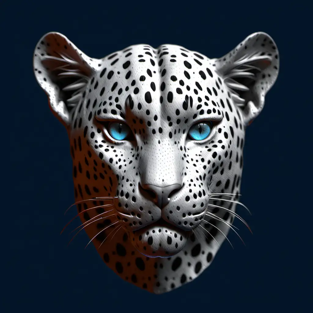 Leopard Head in Intricate Depth Map Design