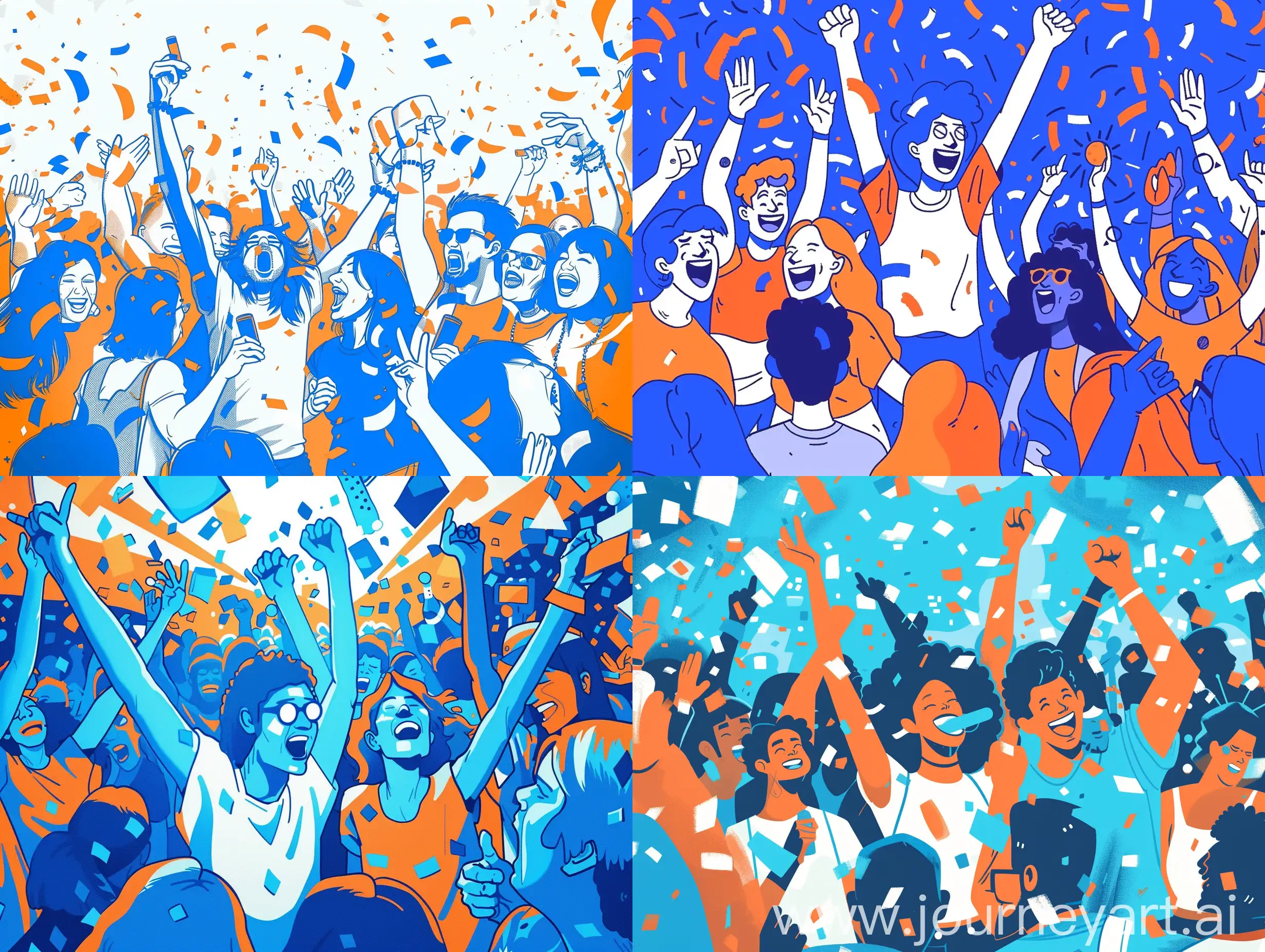 Vibrant-Cartoon-Rave-Party-with-Blue-Orange-and-White-Colors
