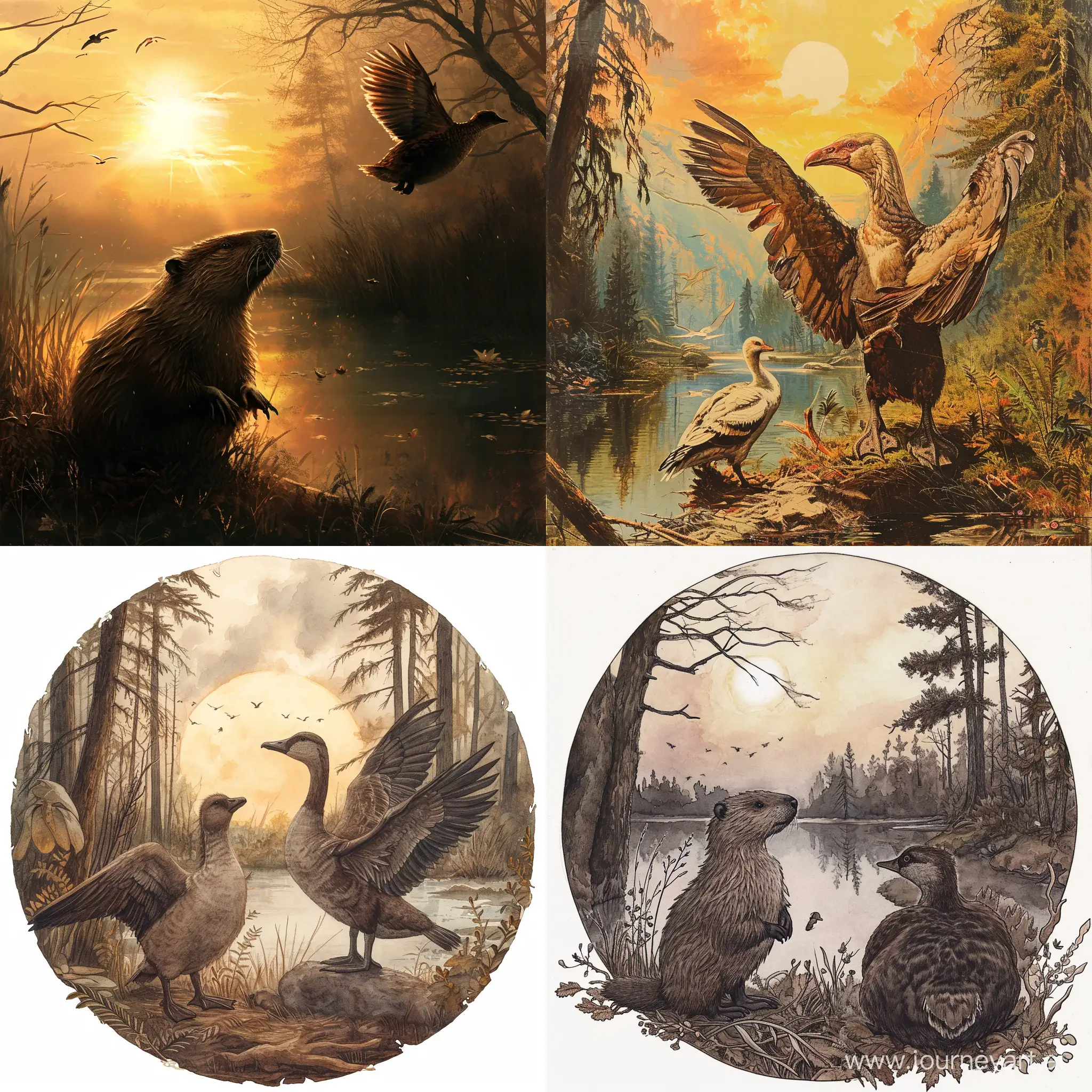 Forest-Dawn-Harmony-Beaver-and-Goose-Showcase-Proud-Poses