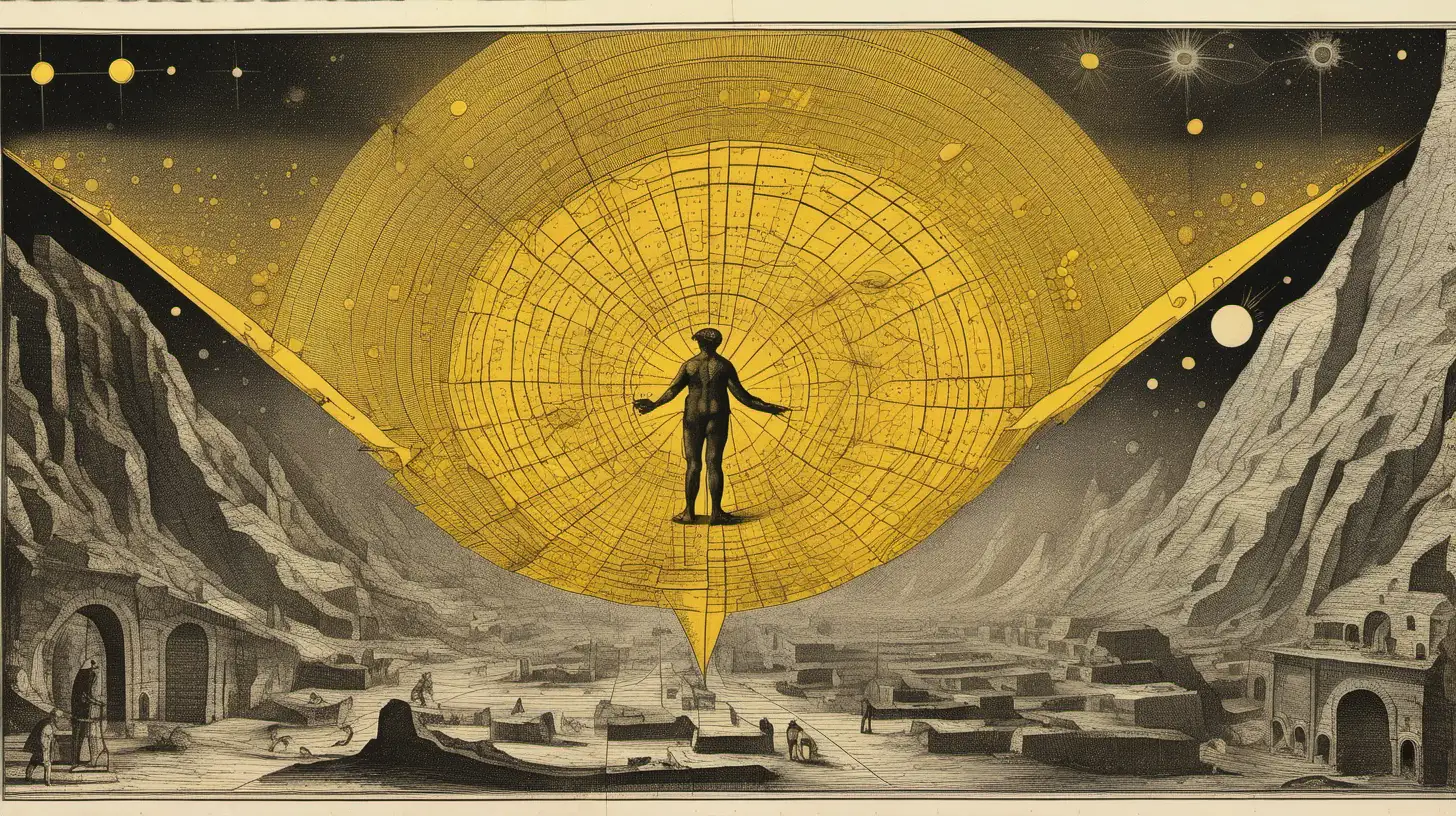 Man in Discomfort Flammarion Engraving Art Illustration