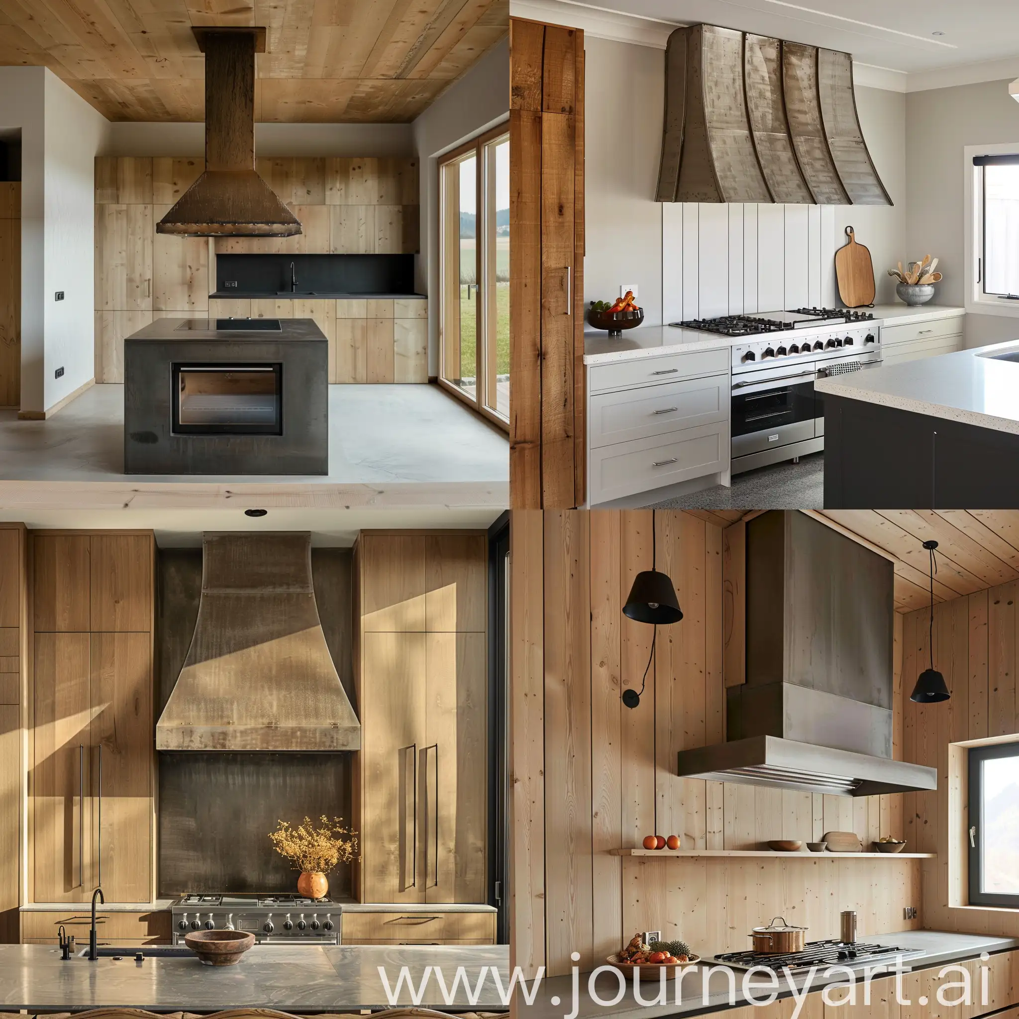 Cozy-Kitchen-with-Profiled-Timber-Metal-Hood