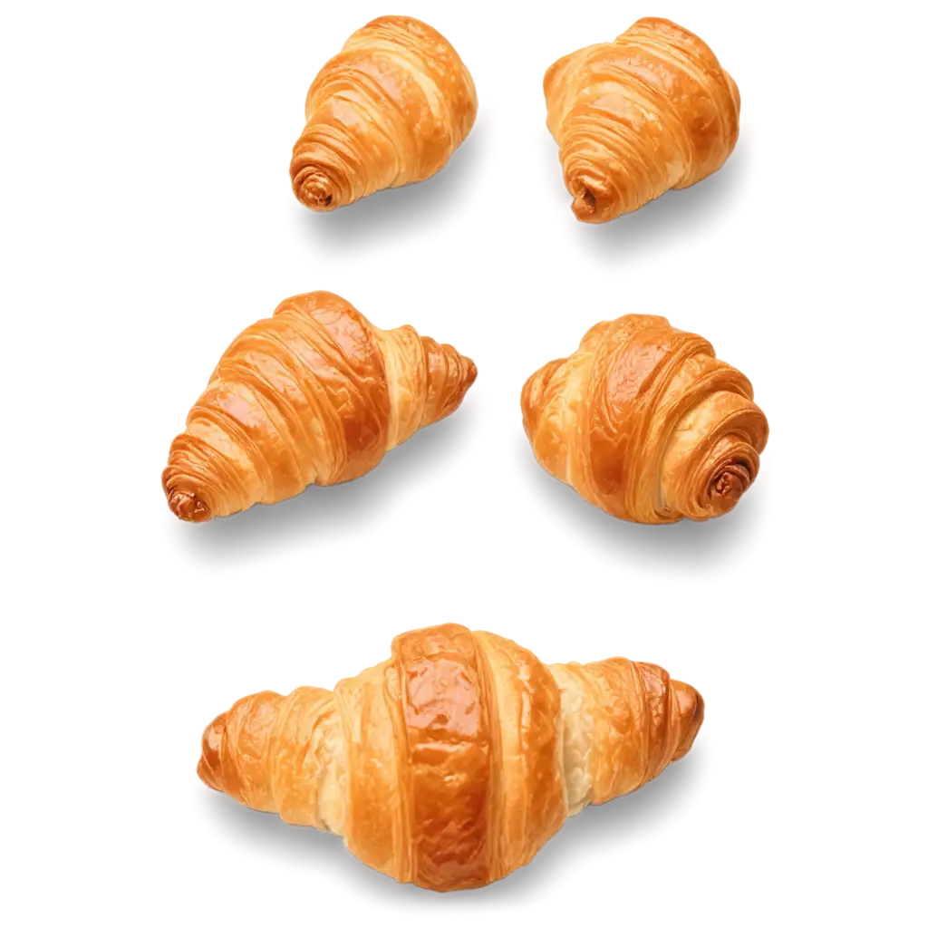 TopView-Croissants-PNG-Crispy-and-Delicious-Pastries-Perfect-for-Culinary-Blogs-and-Menus