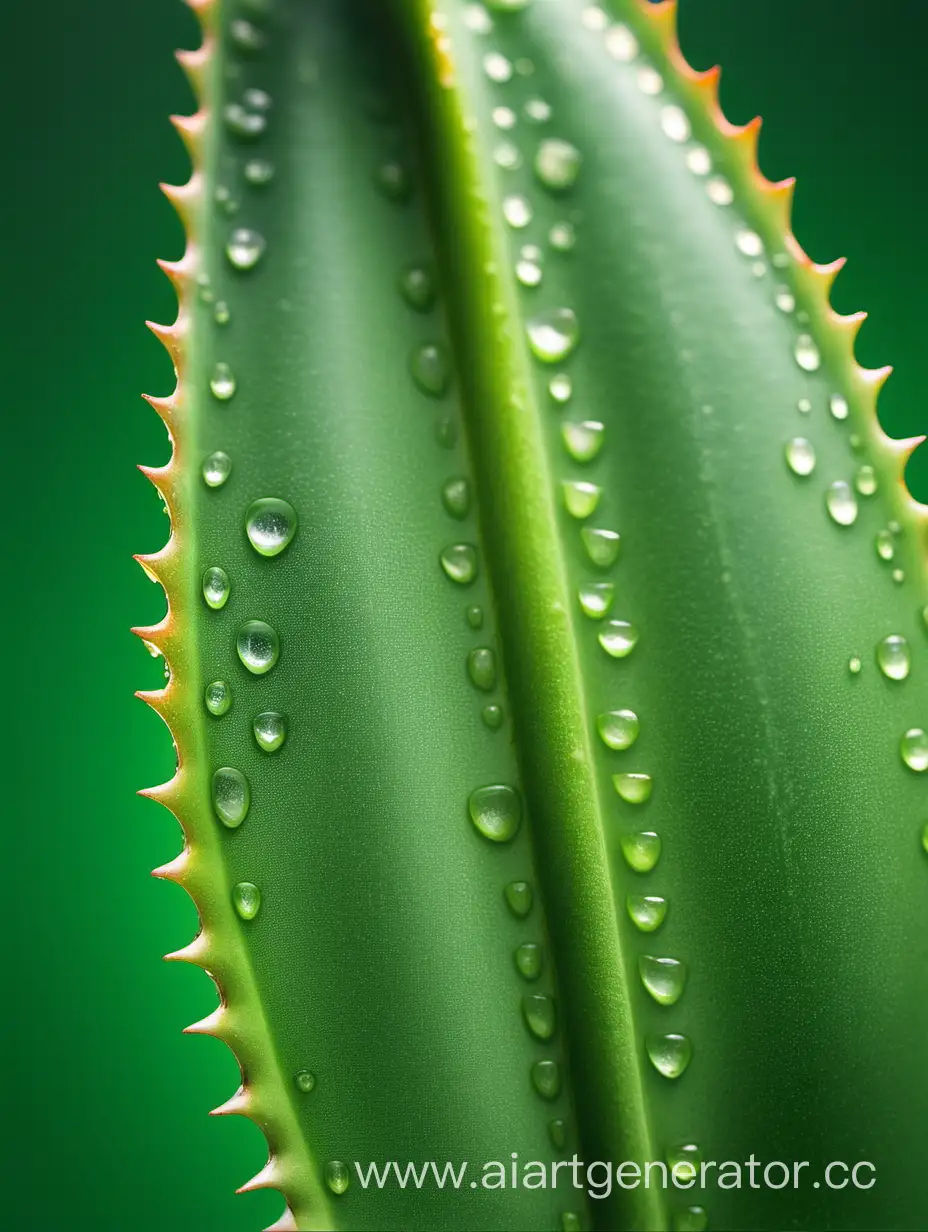 Detailed-Aloe-Vera-Leaf-CloseUp-on-Vibrant-Green-Background