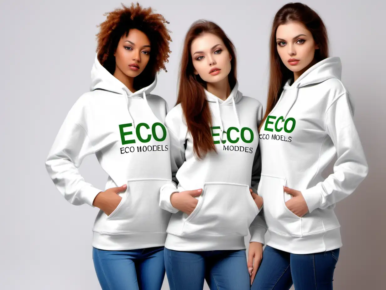 EcoFriendly Fashion Models Showcase Stylish Hoodies