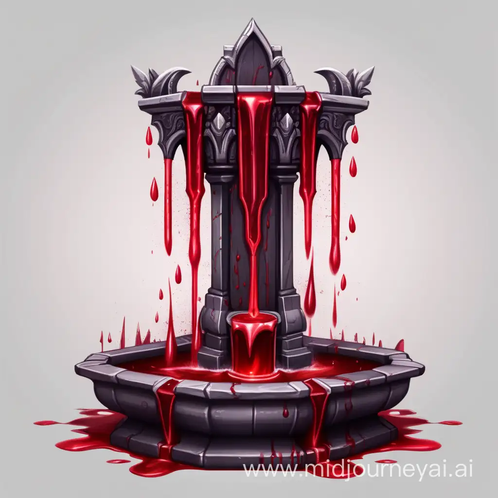 GothicStyle Blood Fountain Intriguing Symbol for a Mobile Game