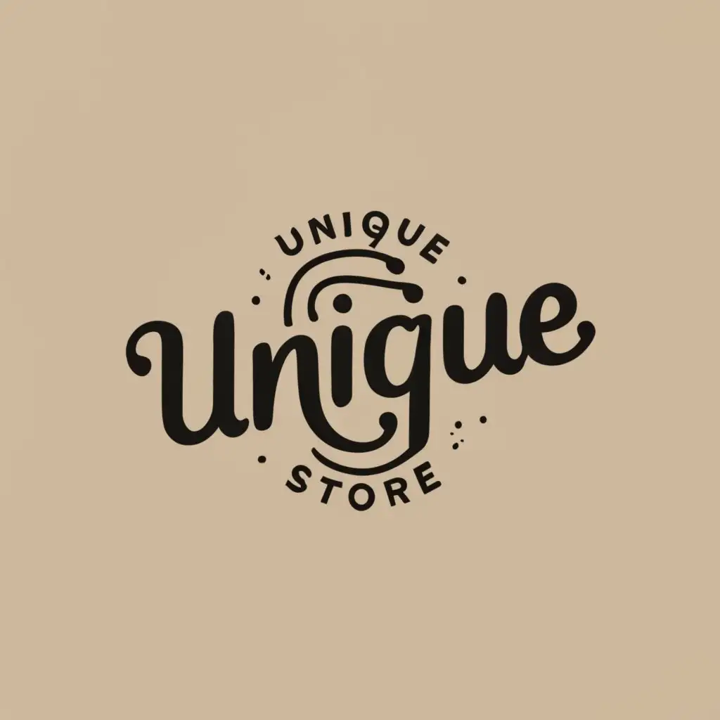 logo, monogram, with the text "unique store", typography
