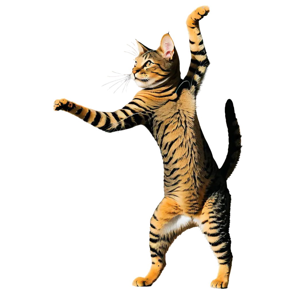 Exquisite-Dancing-Cat-PNG-Captivating-Feline-Grace-in-HighQuality-Image-Format