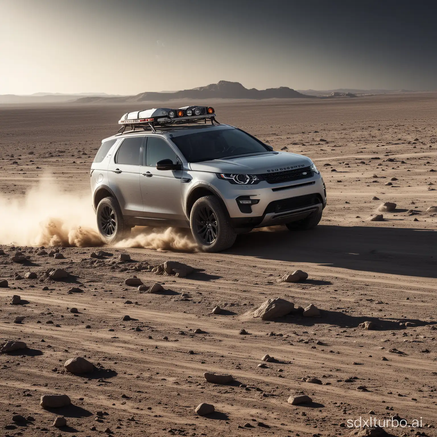 Land rover discovery sport on moon running