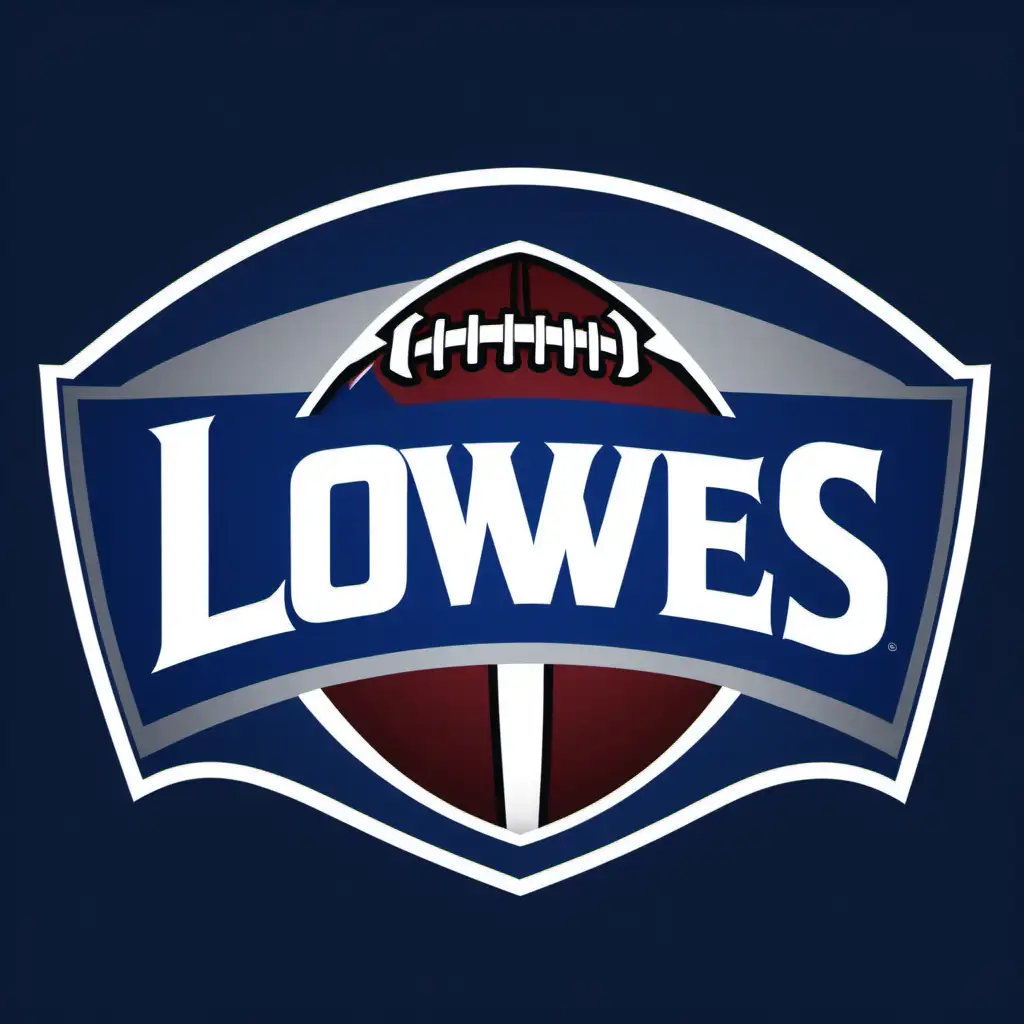 an american football team logo for the lowes football team. transparent background