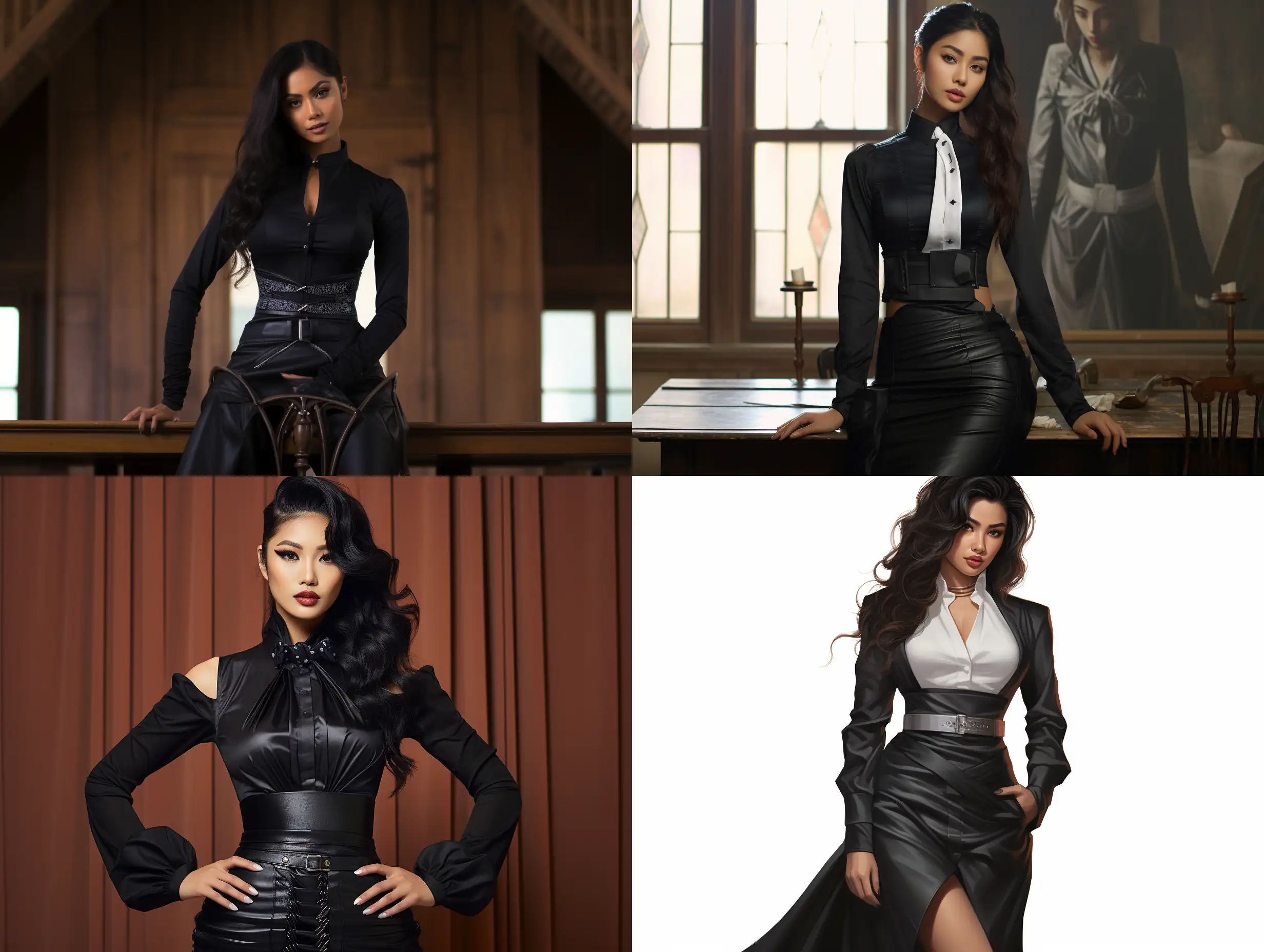Elegant-Asian-Woman-in-Stylish-Tuxedo-Ensemble-and-Leather-Boots