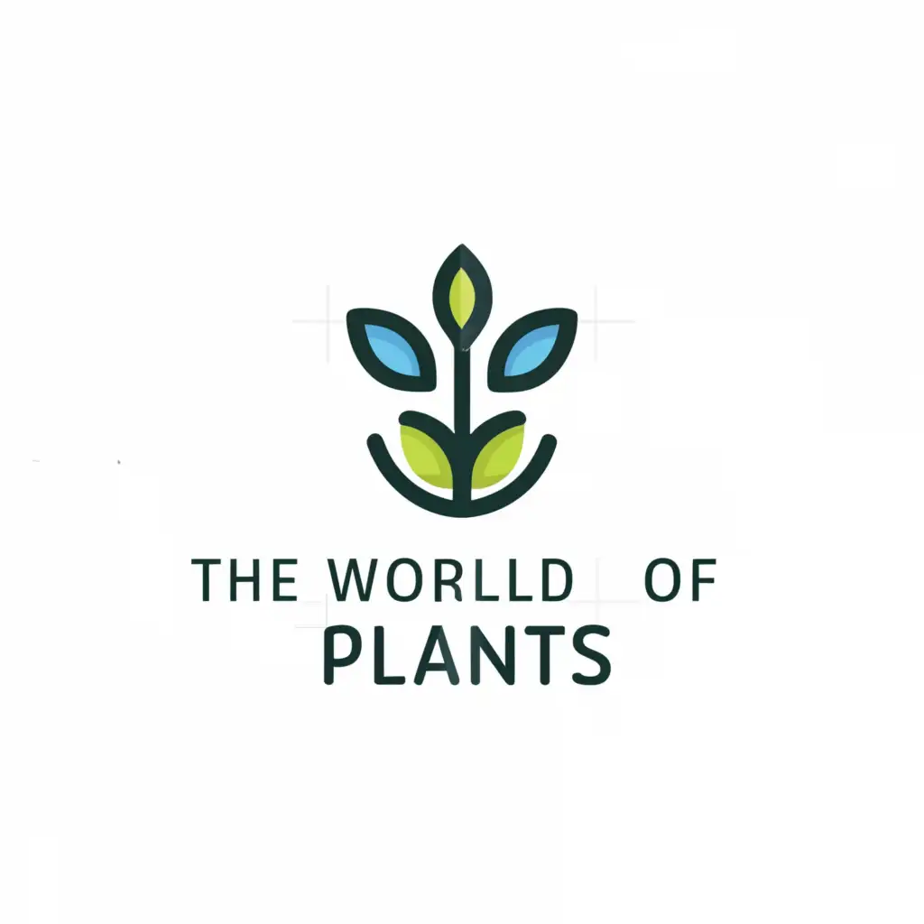 a logo design,with the text "The world of plants", main symbol:Plants,Minimalistic,clear background