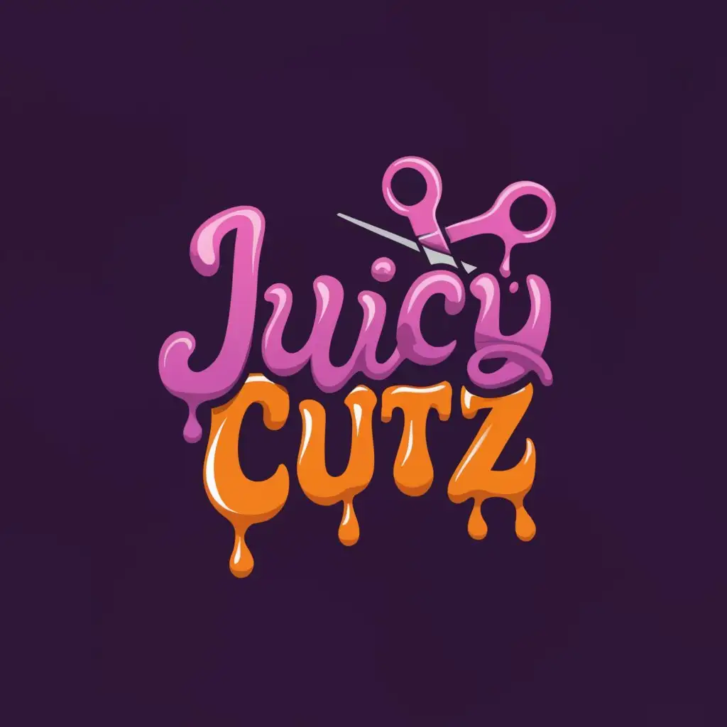 LOGO Design For Juicy Cutz Vibrant Barber Splash Drip Emblem on Clear ...