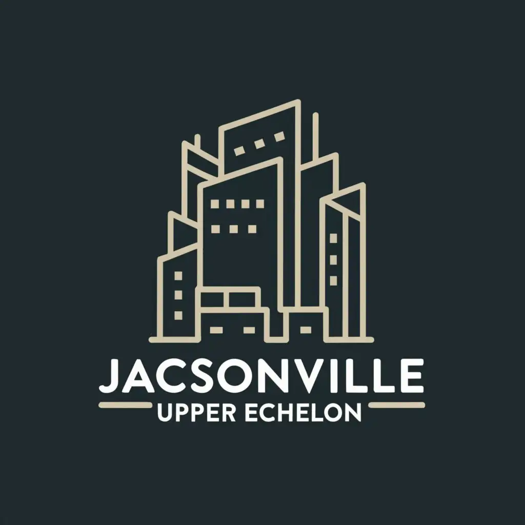 a logo design,with the text "Jacksonville Upper Echelon", main symbol:Buildings, City,Minimalistic,be used in Real Estate industry,clear background