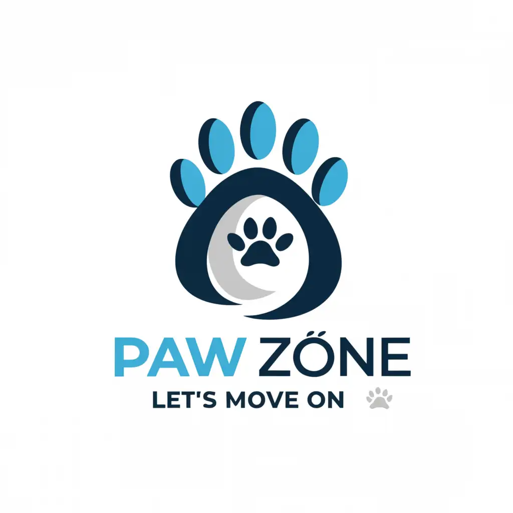 a logo design,with the text "paw zone", main symbol:let's move on,Moderate,be used in Animals Pets industry,clear background