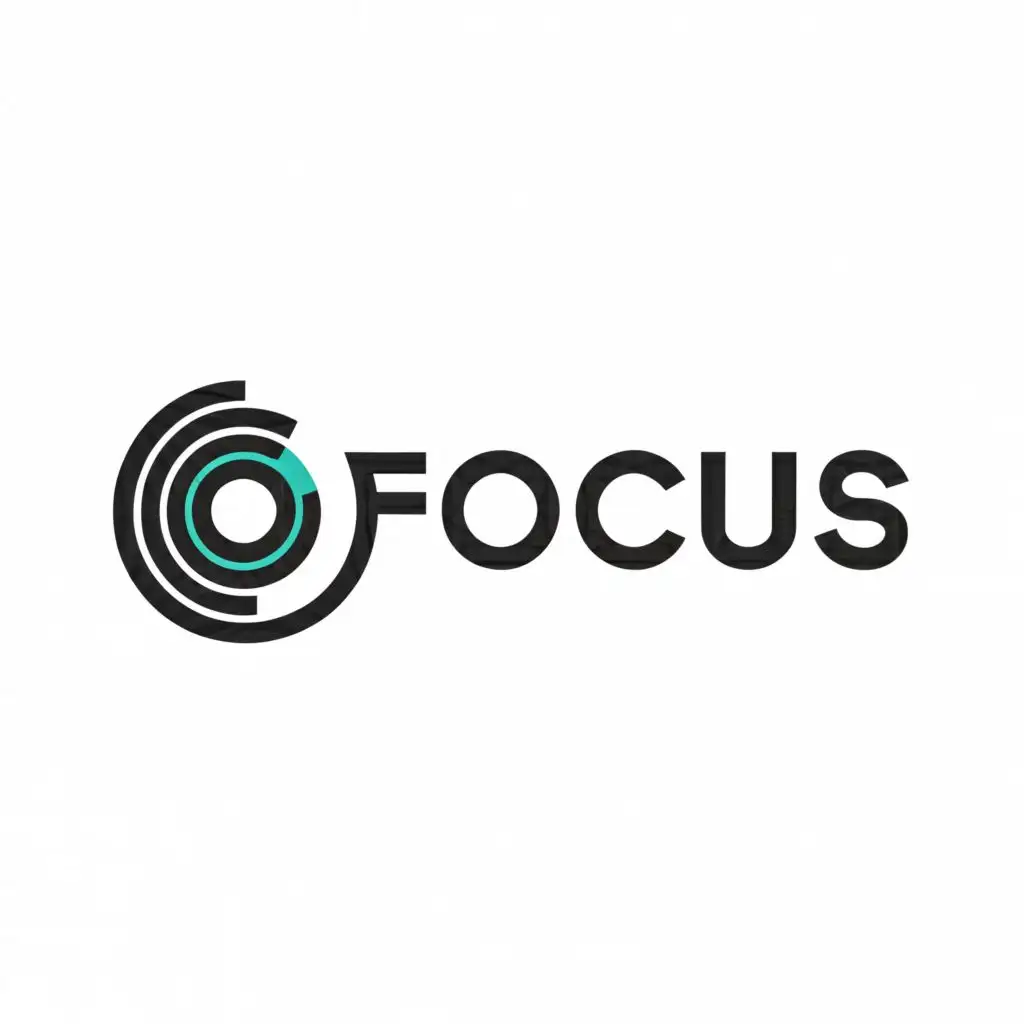 a logo design,with the text "FOCUS", main symbol:A lens ish symbol, be used in Education industry