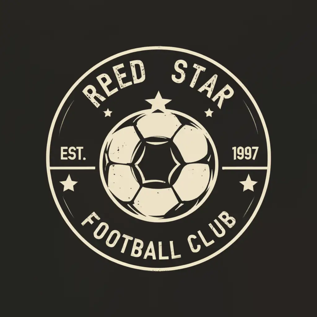 a logo design,with the text "red star football club", main symbol:Logo Symbol: Football Club Company Slogan: Since 1897 Company Colors: white and Black Extra Features: Add any feature related to company description,Minimalistic,be used in Sports Fitness industry,clear background