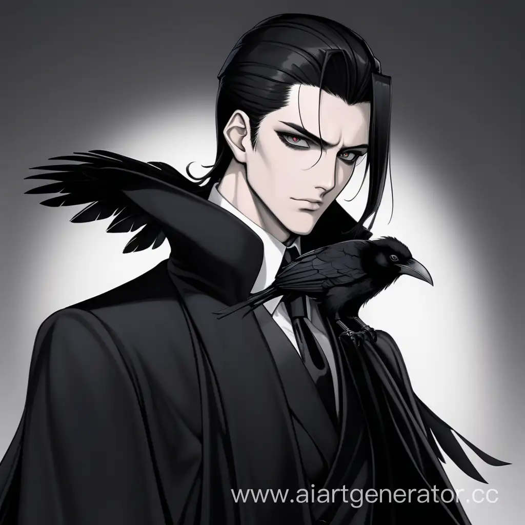 Mysterious-AnimeStyle-Character-with-Crow-Companion