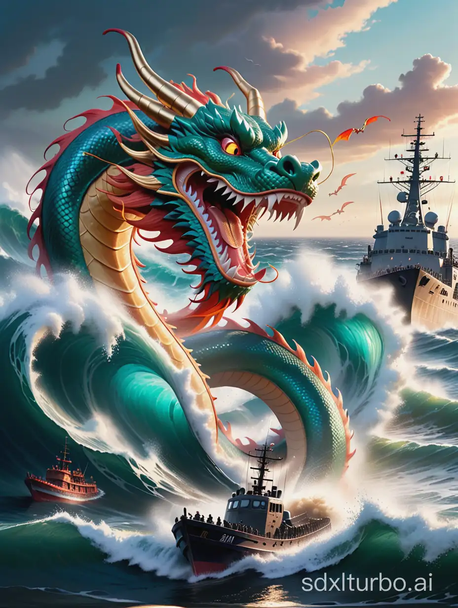 Chinese-Dragon-Emerges-from-Sea-Overturns-Modern-Destroyer-in-Terrifying-Realistic-Scene