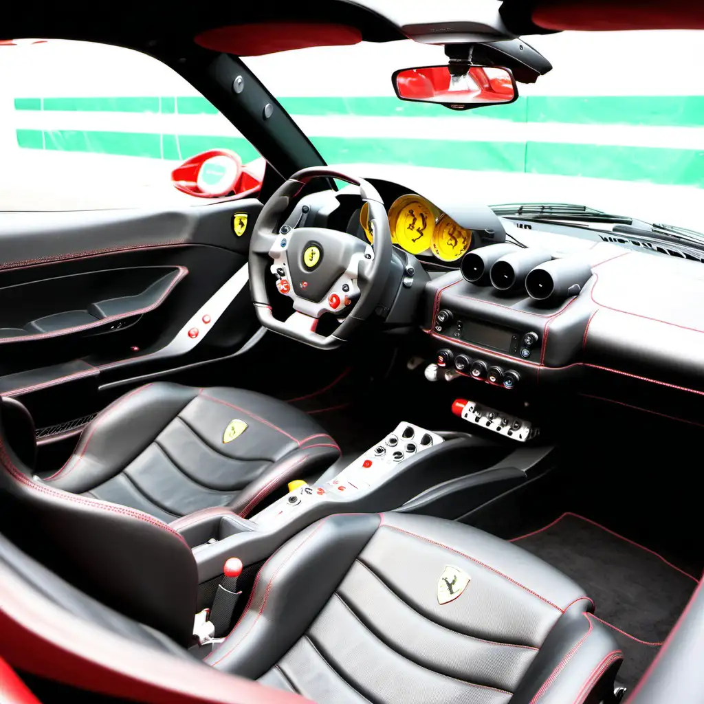 Luxurious Interior of a Ferrari Supercar