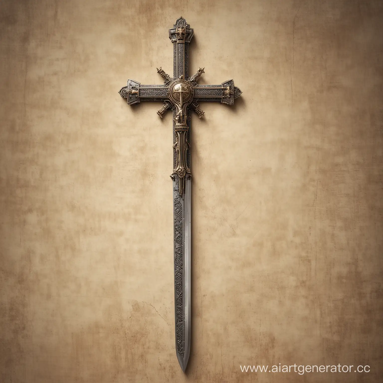 Священный крест крестоносцев в виде меча 