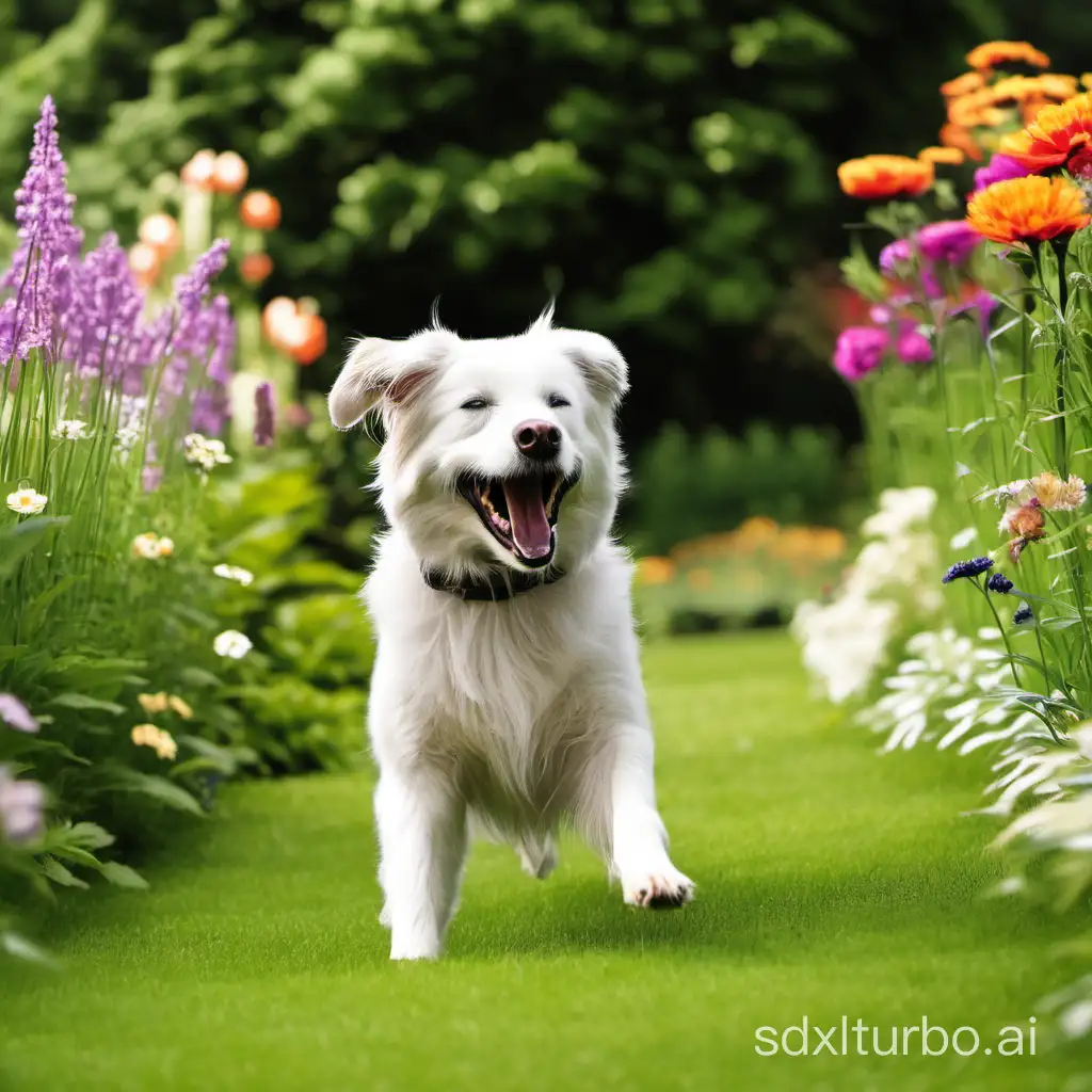 Happy Dog in the Garden