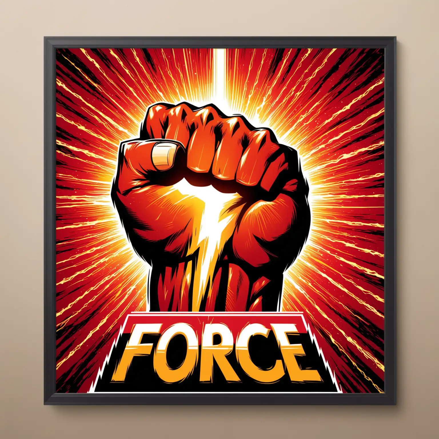 Force Logo with Clenched Fist and Lightning Bolt Design