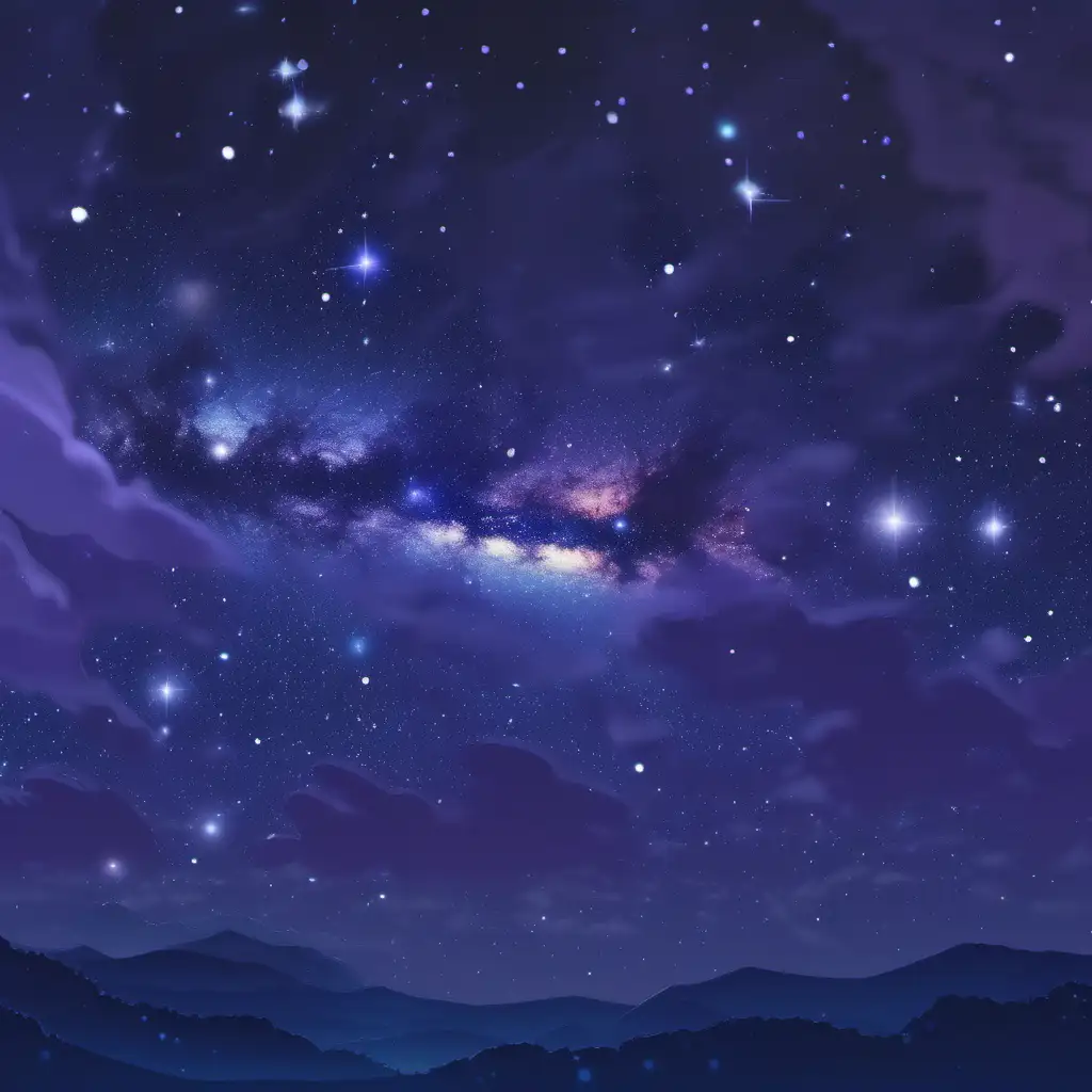 Starry Milky Way Sky with Dark Blues and Purples