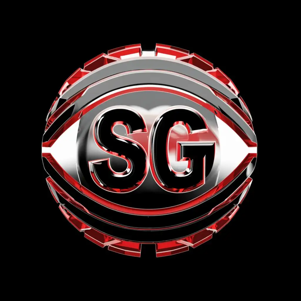 a logo design,with the text "SG", main symbol:Red and black colour 3D round round logo ,Moderate,be used in Internet industry,clear background