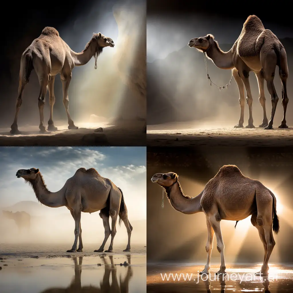 Majestic-Arabian-Camel-Silhouette-on-Illuminated-Marble-Stool