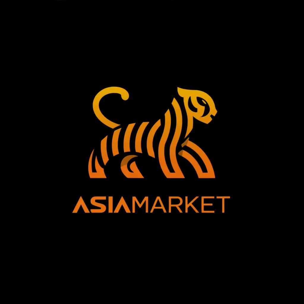 a logo design,with the text "Asia Market", main symbol:tiger,Moderate,be used in Restaurant industry,clear background