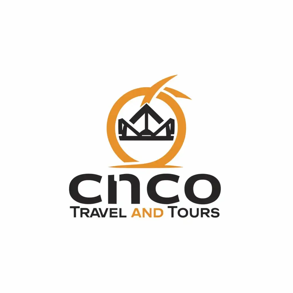 a logo design,with the text "Cinco Travel and tour", main symbol:Cinco is came from Spanish word means five, Cinco travel and tours is an agency based in El Nido aims to provide a safe and honest service to each travelers who's planning to visit El Nido or Even in its neighboring municipalities, they have tie up luxury hotels, airlines, boat tour local and international flight advance book,Moderate,be used in Travel industry,clear background