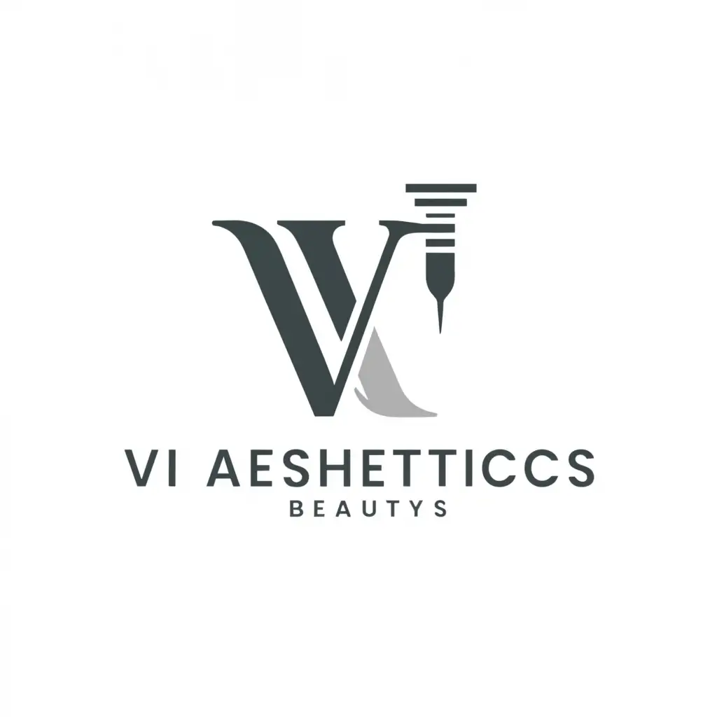 LOGO-Design-For-VI-AESTHETICS-BEAUTY-Elegant-Text-with-Facial-Treatment-Symbol-on-Clear-Background