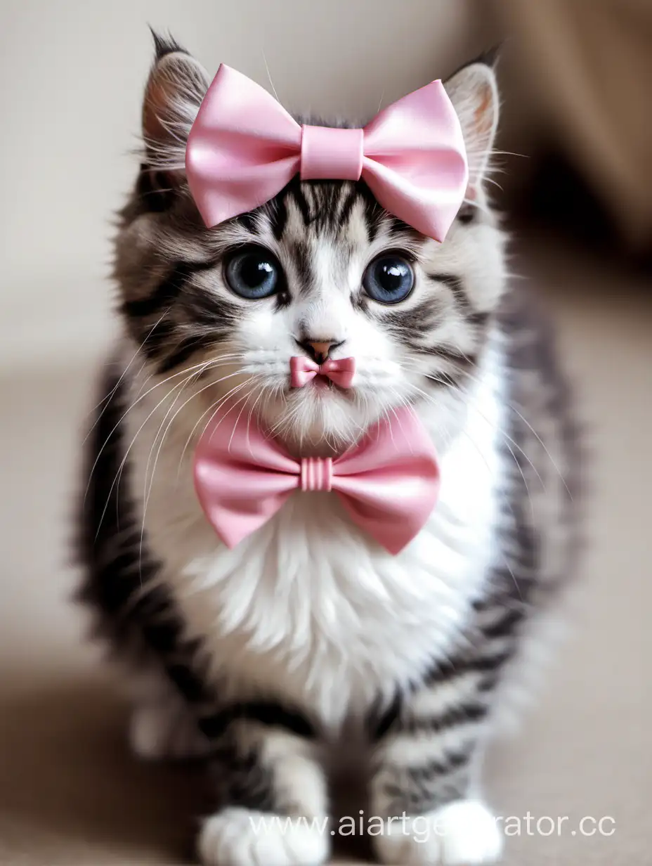 Adorable-BowWearing-Kitty-Charming-Feline-Fashion
