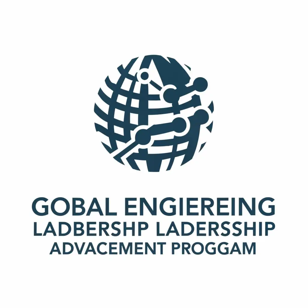 a logo design,with the text "Global Engineering Leadership Advancement Program", main symbol:Globe, Gear,Moderate,clear background