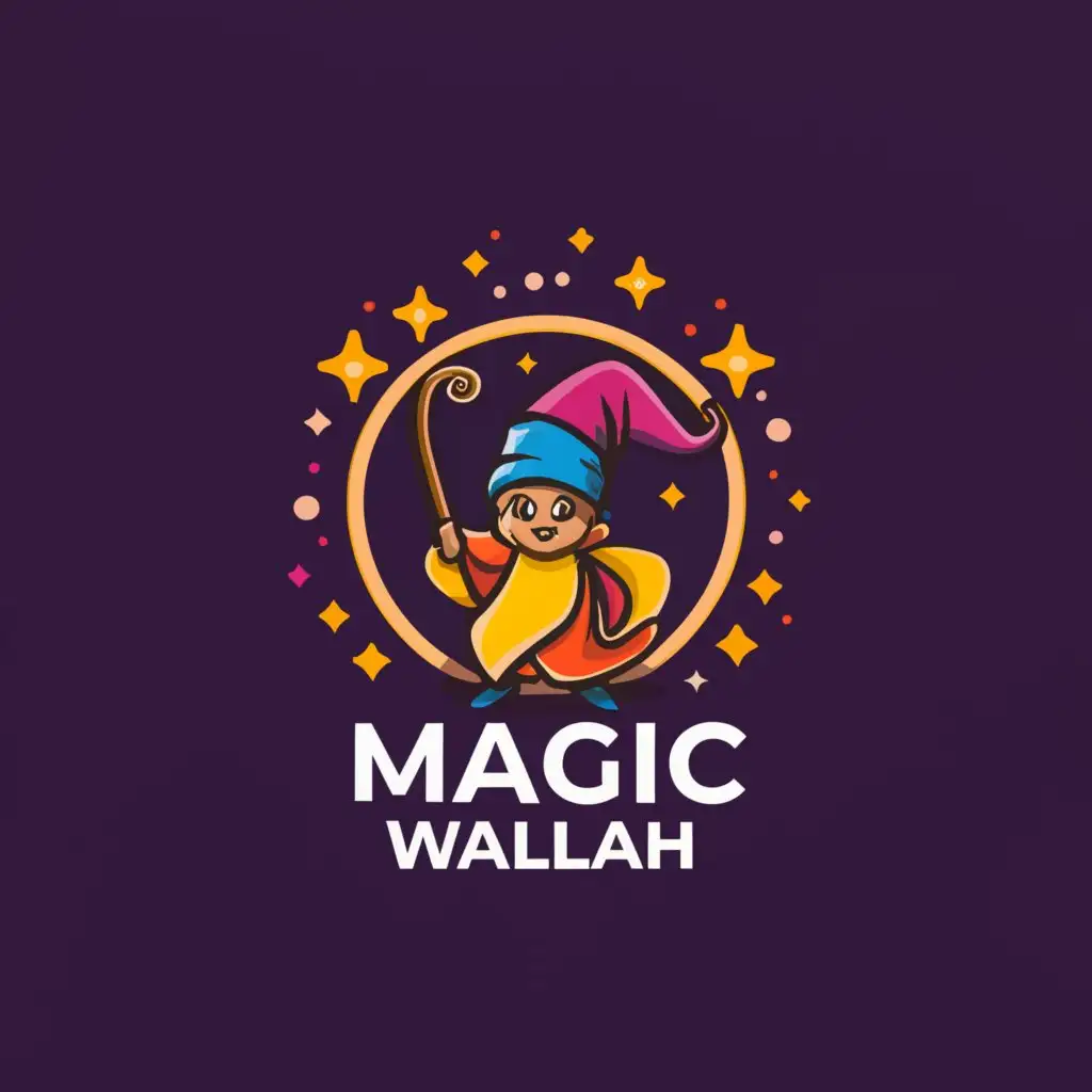 a logo design,with the text "Magic Wallah", main symbol:Makes Your Experience Magical,complex,be used in Entertainment industry,clear background