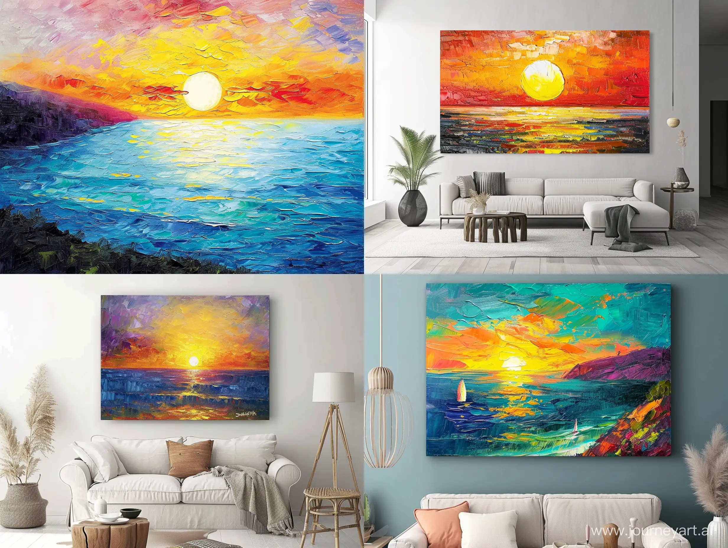 HandPainted-Seascape-Sunrise-Oil-Painting-for-Foyer-Decor